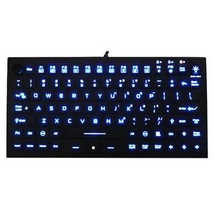 Teclado compacto industrial de silicona impermeable con puntero de ratón JH-IKB850BL - Imagen 1 de 5