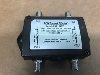 Channel Master 5217IFD 16dB DUAL 16dB IF Line Extender 950-2050MHz - Image 1 of 2