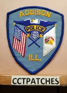 VINTAGE ADDISON, ILLINOIS POLICE (WITH ILL) SHOULDER PATCH IL - Picture 1 of 2