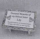 Laser Etched Personalised Grey Granite Memorial Grave Plaque Stone Ornament