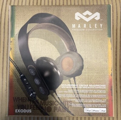 Brand New House of Marley Exodus On-Ear Wired Headphones.  Still Sealed Box. - Image 1 of 4