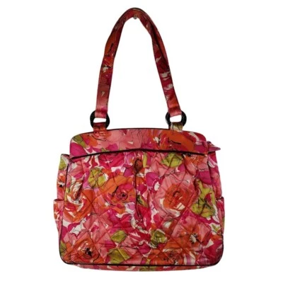 Vera Bradley Purse Wilma Vintage Rose Quilted Silk Shoulder Bag Large 13.5"X12" - Image 1 of 4