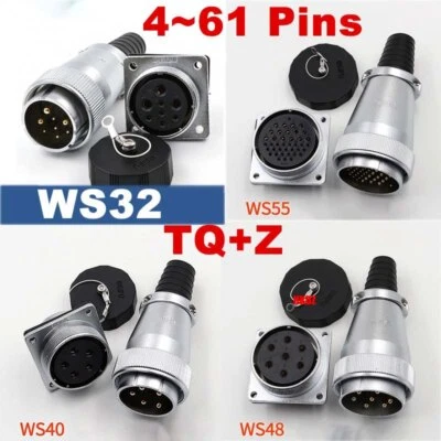 TQ+Z Aviation Plugs Sockets Male Female Waterproof Cable Connector 4 5 6~61 Pins - Image 1 of 4