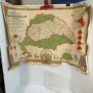 1940 MAP OF THE THOUSAND-YEAR-OLD HUNGARIAN EMPIRE RARE VINTAGE - Picture 1 of 9