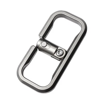 Titanium Alloy Press Lock Creative EDC Keychain Portable Hang Buckle for Gift Foto 1 de 4