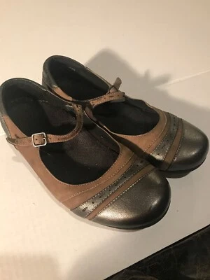 ABEO Angelica Womens Size 8N Othotic Footbed Mary Jane Brown Silver Leather - Image 1 of 4