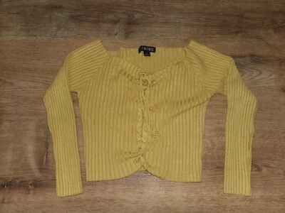 Blusa Timing Mostaza Gasa, Corbata Frontal Manga Larga, Camisa Vientre Talla Pequeña #732 Foto 1 de 4