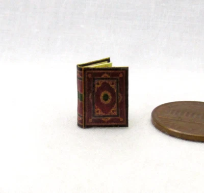 1:24 Scale MEDIEVAL BOOK OF HOURS Illustated Dollhouse Miniature Book Religion - Image 1 of 4