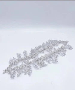 Carina Headpiece with Silver Cubic Zirconia Crystals. ABSOLUTELY BEAUTIFUL!!! - Picture 1 of 4