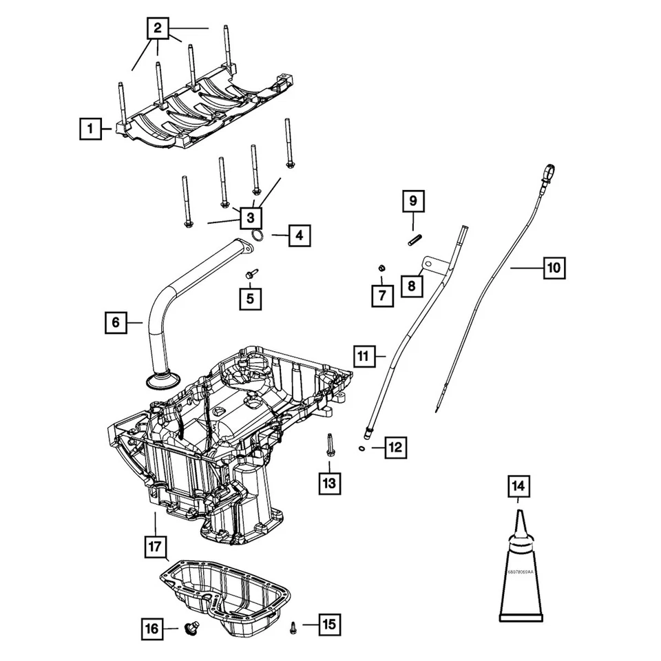 68154685AC Varilla de medición de aceite Mopar para Ram 1500 2013-2014 Foto 1 de 1