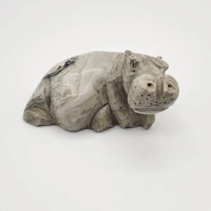 Escultura de piedra tallada a mano en miniatura hipopótamo (casa hipopótamo) - Imagen 1 de 13