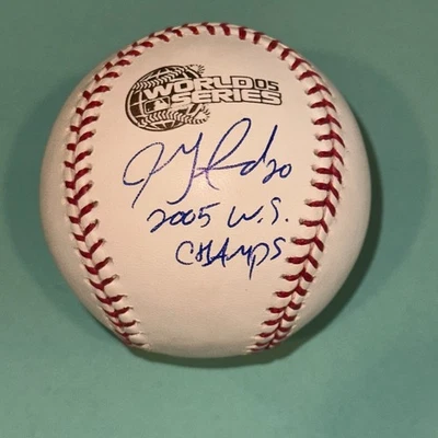 JON GARLAND (Sox) Signed Official 2005 WORLD SERIES Baseball Beckett w/ Insc - Image 1 of 4