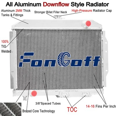 4 Row Radiator Fit 1968-74 AMC Javelin/Hornet Gremlin 5.9L /1970-1974 AMX Foto 1 de 4