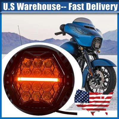 "Faro LED de 7"" con DRL ámbar, haz alto/bajo para Harley Touring Street Glide 2014-23" Foto 1 de 4