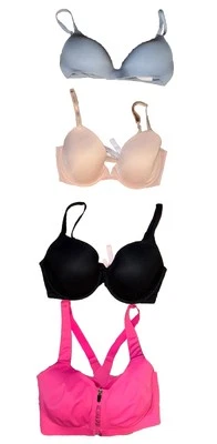Lote de 4 Sujetadores Victoria Secret Talla 32D,DD,DDD.4 Sujetadores Victoria diferentes colores Foto 1 de 4