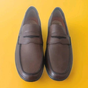 Mens Clarks Unstructured Brown Slip On Shoes Uk Size 9 G( 43) Only Used Once - Picture 1 of 23