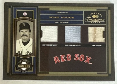 Wade BOGGS🔥2004 Donruss Timeless Treasures Triple Reliquia #HA-3 47/50 Medias Rojas Salón de la fama Foto 1 de 2