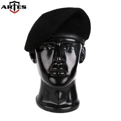 Black Special Forces Woolen Beret Military Hat Soldier Hat Combat Uniform Hat - Image 1 of 4