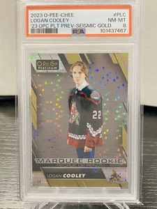 2023-24 O-PEE-CHEE OPC PLATNIUM PREVIEW ROOKIE SEISMIC GOLD LOGAN COOLEY /25 PSA - Bild 1 von 2