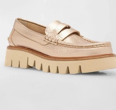Mocasines Pedro Garcia Sebas con suela metálica oro rosa UE 37,5/EE. UU. 7,5 NUEVOS CON ETIQUETAS $620 Foto 1 de 4