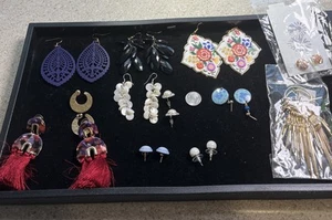 G1092~ Lot of Fashion Earrings Posts Dangles Wires for Pierced Ears New & Used - Picture 1 of 11