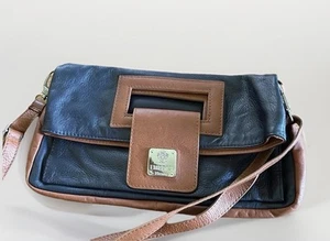 Borsa I Medici Firenze tracolla/tracolla/frizione in pelle italiana nera marrone - Foto 1 di 8