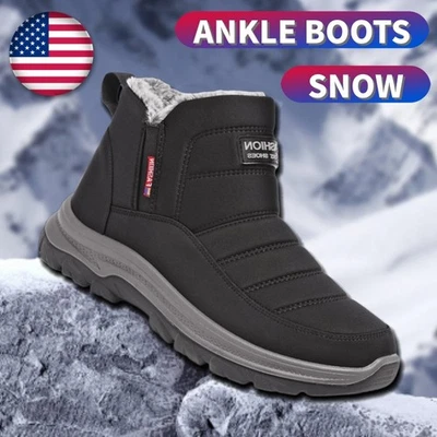 Botas de Nieve de Invierno Unisex Aire Libre Informales Felpa Cálidas Botas Cortas Hombres Zapatos al Tobillo Foto 1 de 4