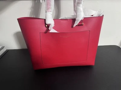 Bolso de Mano Donna Karan New York Mujer Karla Cuero Rojo Nuevo Con Etiquetas $278 Foto 1 de 4