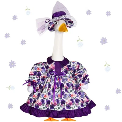 Conjunto de traje de ganso de flores para estatua de plástico de 23"" césped porche ganso ropa flor... Foto 1 de 4