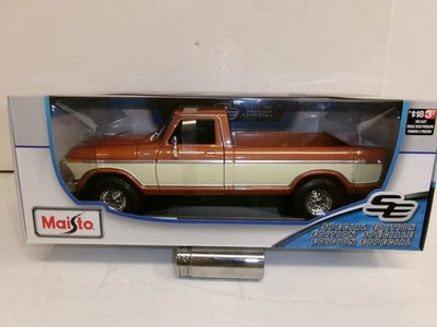 Camioneta pickup Ford F-150 1979 Maisto 1/18 edición especial marrón/blanco Foto 1 de 4