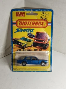 Matchbox Superfast 1979 - No. 56 MERCEDES 450 SEL - En tarjeta sellada - Color azul - Imagen 1 de 12