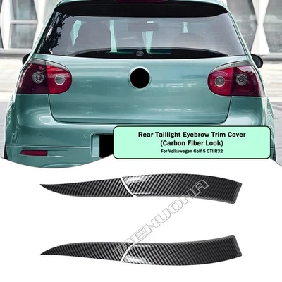 Carbon Fiber Look Tailight Eyebrow Trim Eyelid For Volkswagen Golf 5 GTI R32 - Image 1 of 4