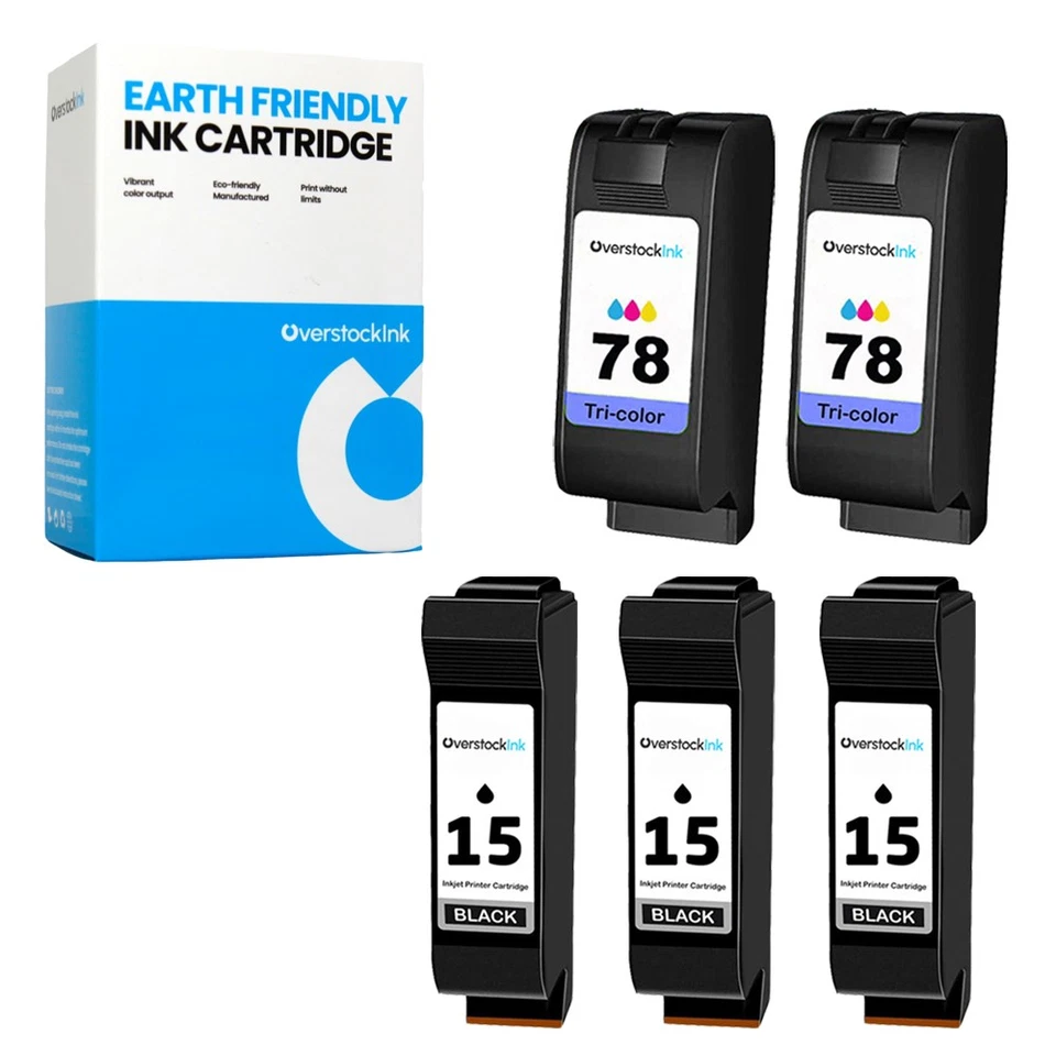 5-PK Compatible OSI HP 15 78 Printer Cartridges Combo Pack for DeskJet 3822 845 - Image 1 of 1