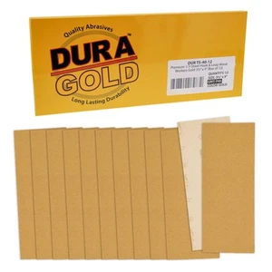 40 Grit - 1/3 Sheet Size, 3-2/3" x 9" Hook & Loop Sandpaper - 12 Sanding Sheets - Picture 1 of 5