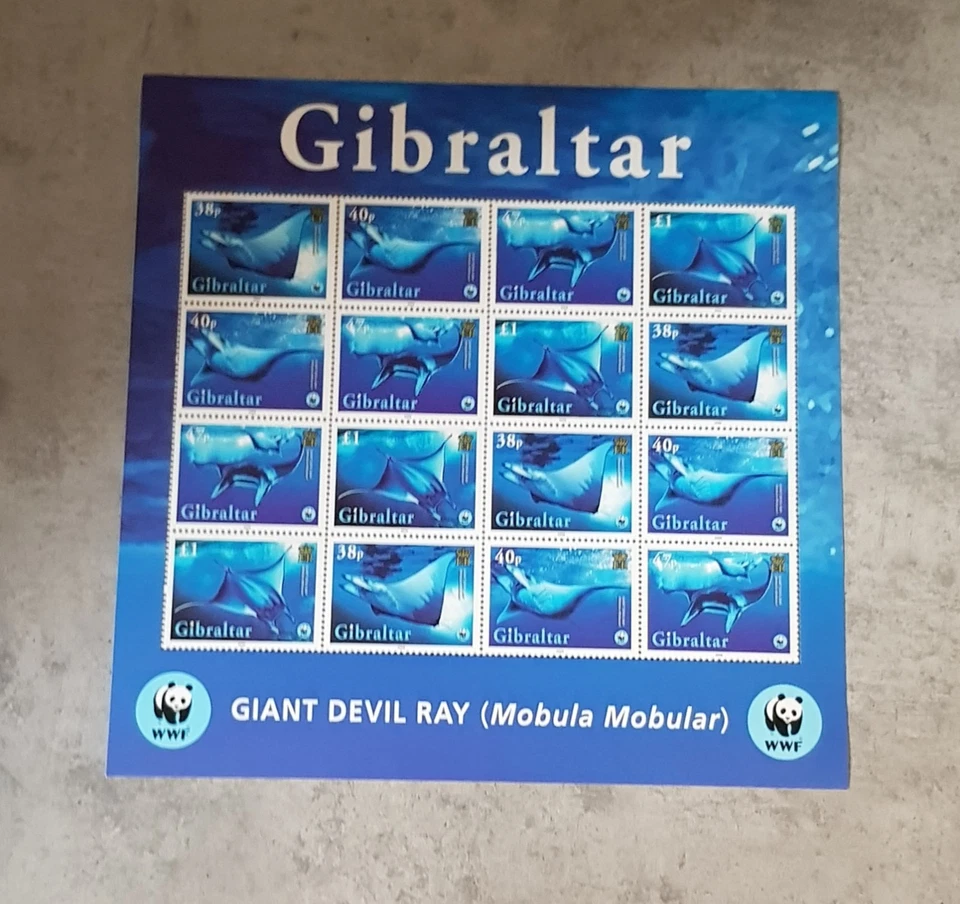 GIBRALTAR-2006- WWF-GLOBAL CONSERVATION-MANTA RAY-MINIATURE SHEET  MNH - Image 1 of 1