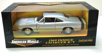 1999 Ertl 1969 Dodge Charger R/T por American Muscle edição limitada; prata; novo na caixa - Imagem 1 de 4