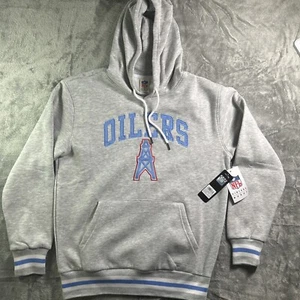 Felpa con cappuccio NFL Houston Oilers grigia ricamata taglia media vendita al dettaglio $85 nuova con etichette - Foto 1 di 8