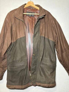 MENS SMALL Wilson Premium Leather Jacket Leather Experts Two Tone Brown - Picture 1 of 4