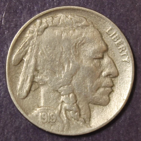 1919 S Buffalo Nickel VF XF Details..................Lot 9489 Cover
