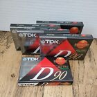 Tdk D90 Casette Tapes 5 Pack Blank New Sealed High Output Ieci Type I 60 Db