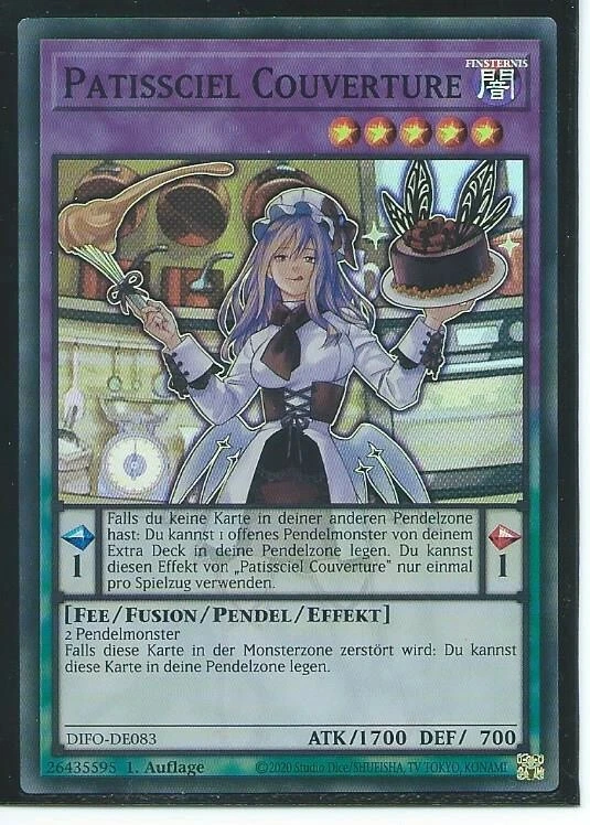 YU GI OH PATISSCIEL COUVERTURE  DIFO-DE083 SUPER RARE 1.AUFLAGE - Bild 1 von 1