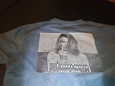Camiseta Johnny Depp Blow Carpe Diem Bolsillo Talla XL Gris Azulado Foto 1 de 4