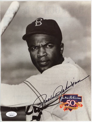 Foto autografada da revista Jackie Robinson assinada por Rachel Robinson certificado de autenticidade JSA - Imagem 1 de 3