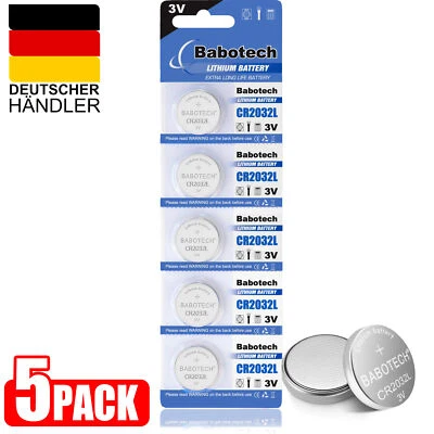 BABOTECH 5 x CR2032 batteria a bottone litio 3V ø 20 x 3,2mm per Apple AirTag e molto altro