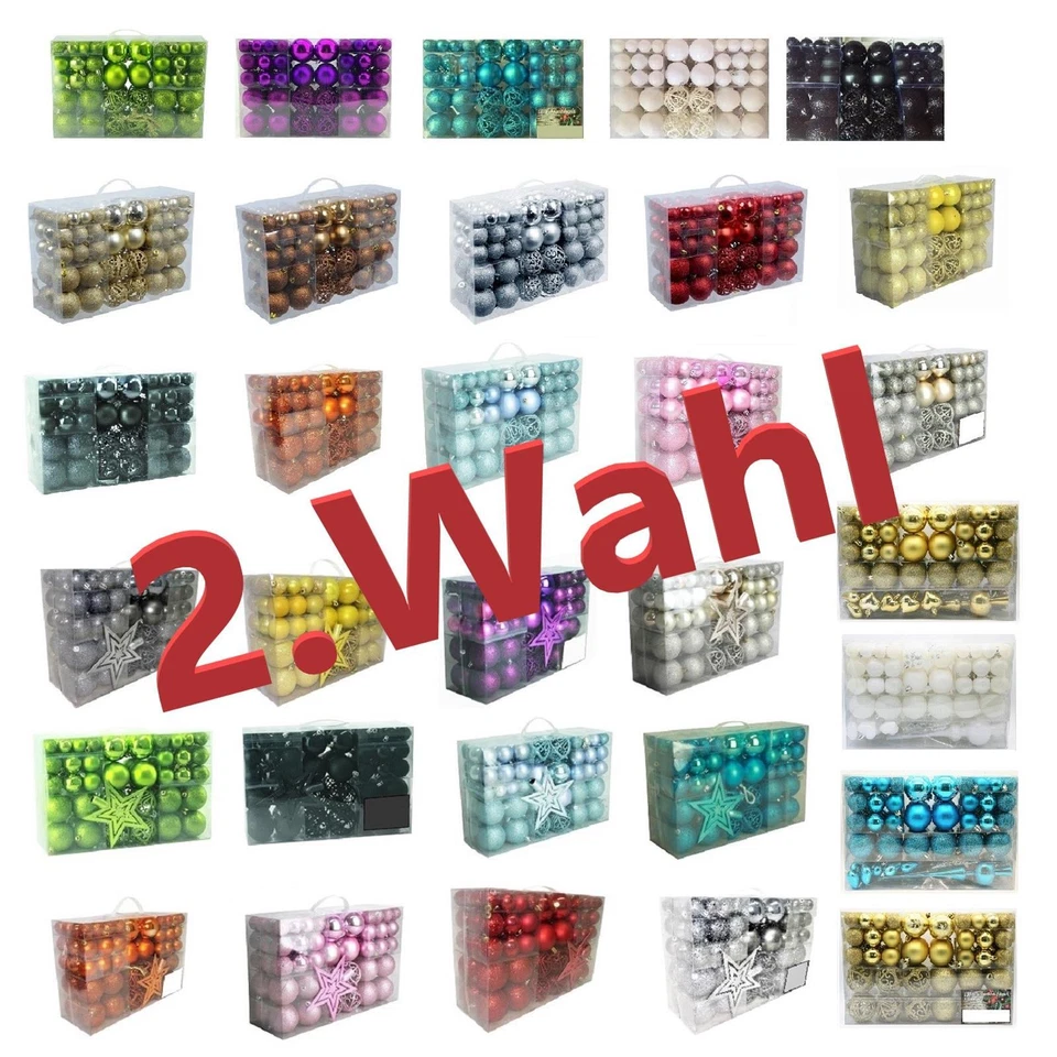 2. Wahl 1000 oder 800 Weihnachtskugeln Baumspitze Stern Christbaumkugel Farben - Bild 1 von 1