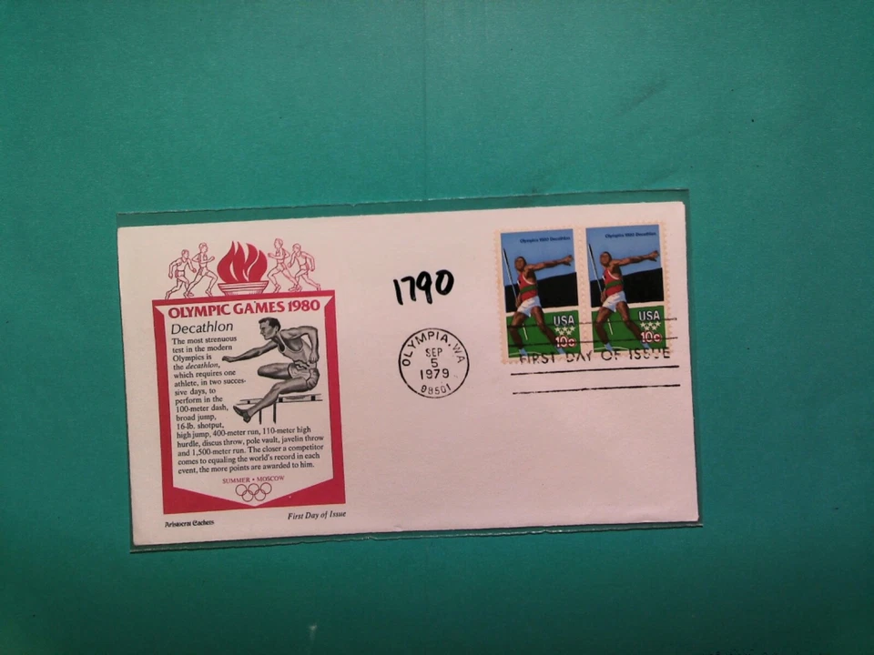 U. S. FDC 1790 - Olympics - Aristocrat  cachet - comb. shipping! - Image 1 of 1