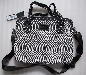 Marc Jacobs 13" Messenger Laptop Sleeve Pretty Bag Radio Waves Black White New - Picture 1 of 10