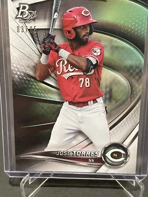 Topps 2022 Jose Torres /5 Green Bowman Cincinnati Reds - Image 1 of 2