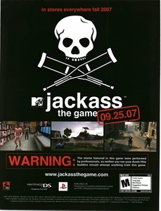 2007 PRINT AD - JACKASS THE GAME VIDEOGAME AD - GAMING ART - AD ONLY - Picture 1 of 1
