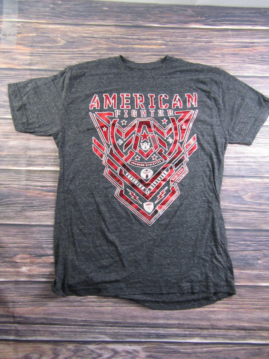 American Fighter Men's Freemont T-Shirt – Premium Athletic MMA Style, 100% Polyester, XS To 4XL, Grey Crew Neck